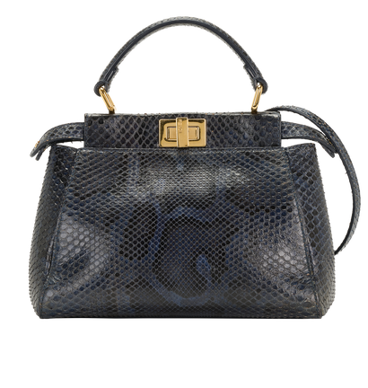 Mini Peekaboo, &pound;1,600, Handbags, Blue, Python, Front view